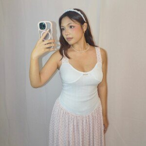 Dotty Pink Dress - Image 1