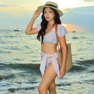 Puffy Dot Bikini (3-Piece Set) - Image 1