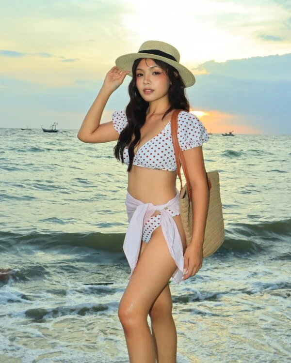 Puffy Dot Bikini (3-Piece Set)